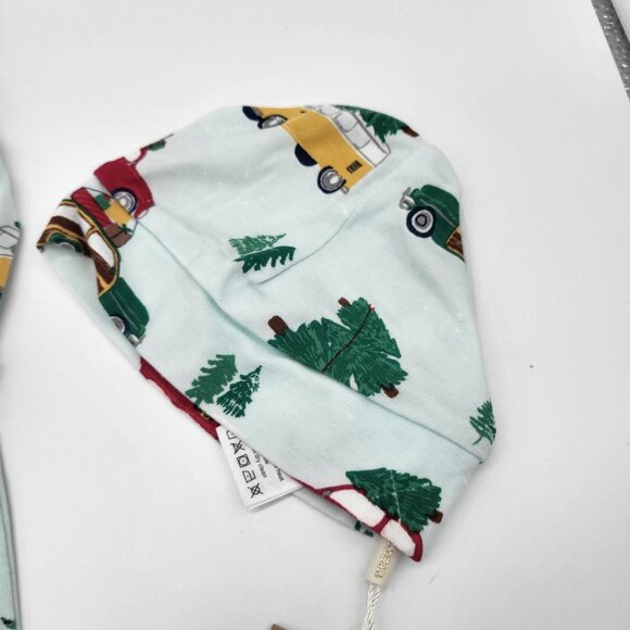 Angel Dear Baby 0-3M Knotted Sleeping Gown and Cap Trees on Cars Holiday NWT - Picture 3 of 4